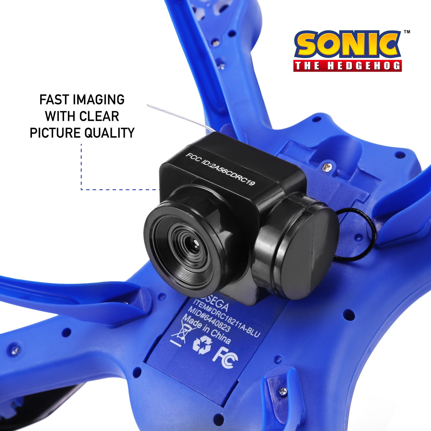 Sonic The Hedgehog Sky Racer Drone - Wi-Fi Camera, Kid's Toy Drone with 10 Min Flight, Auto Hover, and Remote Controller Included