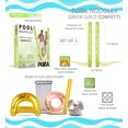 thumbnail image 3 of POZA 2 Pack of Inflatable Jumbo Pool Noodles - 74-Inch Premium and Luxurious Giant Inflatable Sparkly Gold Glitter  Confetti Pool Float Swim Noodles, Inflatable Noodles for Pool - Green and Gold, 3 of 8