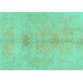 thumbnail image 1 of Ahgly Company Machine Washable Indoor Rectangle Abstract Turquoise Blue Modern Area Rugs, 7' x 9', 1 of 4