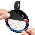 thumbnail image 2 of Starry Sky Flamingo Set of 2pcs PU Leather Round Suitcase Tags with Privacy Cover and Name ID Tag - Ideal for Travel Luggage, Handbags, Backpacks, School Bags, 2 of 6
