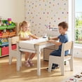 thumbnail image 2 of Costway Kids Art Table & Chairs Set with Paper Roll Wooden Craft Study Desk Active Play Natural, 2 of 7