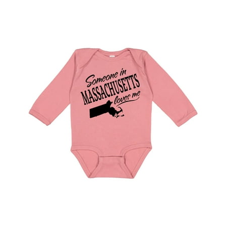 

Inktastic Someone in Massachusetts Loves Me Gift Baby Boy or Baby Girl Long Sleeve Bodysuit