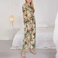 thumbnail image 3 of Sikiie Tropical Leaves Flower Women's Long-Sleeve Shirt and Full-Length Bottom Pajama Set (s-xxl)-XX-Large, 3 of 7