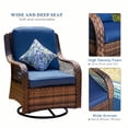 thumbnail image 2 of MF Studio Rattan Swivel Rocking Chairs 3 PC Patio Conversation Set, Outdoor Bistro Set Lawn Garden with 2 Cushioned Chairs & 1 Side Table, 2 of 11