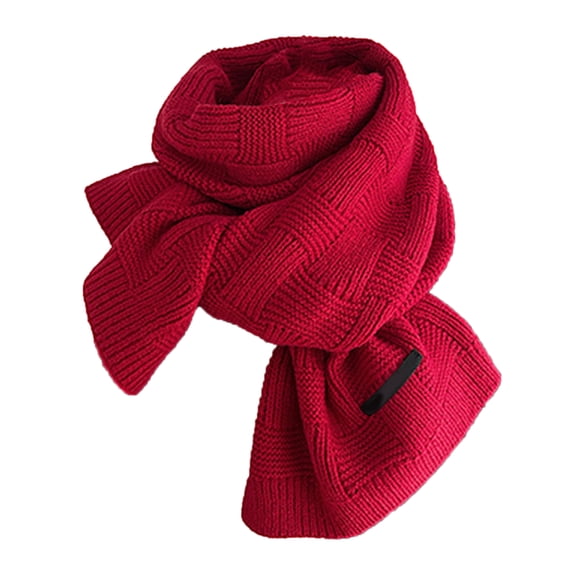 Stylish Crossed Plaided Knitted Scarf Soft Yarn Neck Warmer for Casual Wear and Outdoor Activity Various Outfit Matching