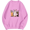 thumbnail image 4 of WFJCJPAF 2025 New Thanksgiving Womens Thanksgiving Tops Plus Size,Women's Round Neck Printed Long Sleeve Hoodless Sweatshirts Top,Thanksgiving Tops for Women - Pink L, 4 of 4