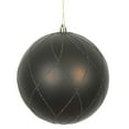 thumbnail image 1 of Vickerman N170875D 8 in. Chocolate Matt Glitte Swirl Ornament Ball, 1 of 2