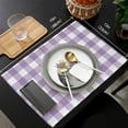 thumbnail image 6 of Buffalo Plaid Lavender Purple Indoor Placemat Set of 4, Non-Slip Placemats for Kitchen/Dining Table/BBQ/Patio/Parties, 12"x18" Washable Durable Cotton-Linen Table Mats, Farmhouse Spring Summer, 6 of 6