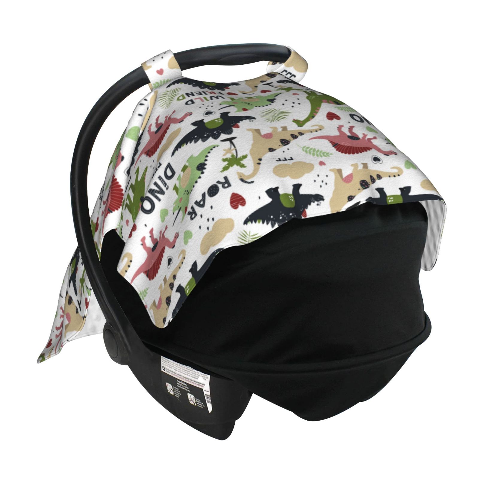 Car Seat Cover Baby - Dinosaur print B Breathable Infant Car Seat Cover for Baby Carseat, Lightweight Comfort Baby Essentials Must Haves Newborn Stuff for Girl Boy
