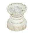 thumbnail image 3 of Stonebriar Tabletop 4" Coastal Wood Pillar Candle Holder, Off-White, 3 of 6