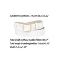 thumbnail image 3 of Cinturón de hebilla para mujer, cinturón ancho suave y casual para vestidos, jeans y pantalones de 102 cm/40.16" blanco, hebilla dorada, 3 of 4