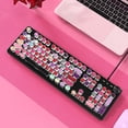 thumbnail image 3 of CNKOO Backlight Mechanical Keyboard Keycaps  Lipstick Electroplating Steampunk Retro Circular Colorful Mechanical Keyboard Universal Gaming Keyboard 104-Key Cap, 3 of 8