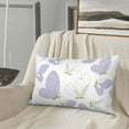 thumbnail image 2 of LNWH Rectangle Pillow Cover, Purple Butterflies White Background Cushion Covers Pillowcase for Couch Bedroom Sofa, 16"x24", 2 of 7