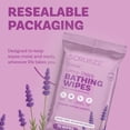 thumbnail image 3 of Extra Large Bath Wipes for Adults Bathing No Rinse - 40 Disposable Body Cleansing Wipes for Men, Women & Elderly - Great for Gym, Camping, Post Surgery - Shower Wipes - Lavender, 3 of 8