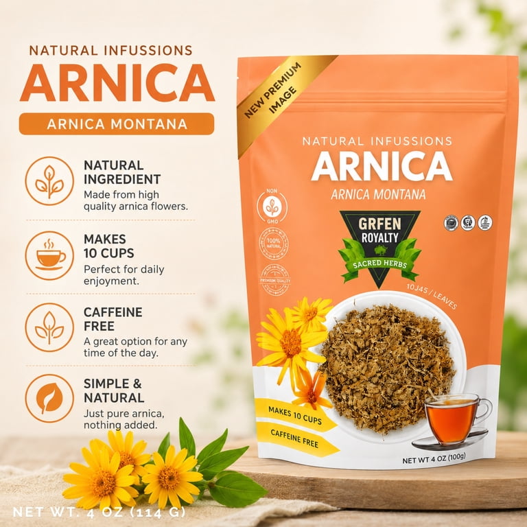 Green Royalty Arnica Loose Leaf Tea 4 oz – 2 Pack | 100% Natural
