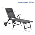 thumbnail image 2 of Patiojoy 2 Pcs Chaise Longue Pliante d'Extérieur pour Patio Portable Plus Longue avec Roues et Dossier Réglable, 2 of 6