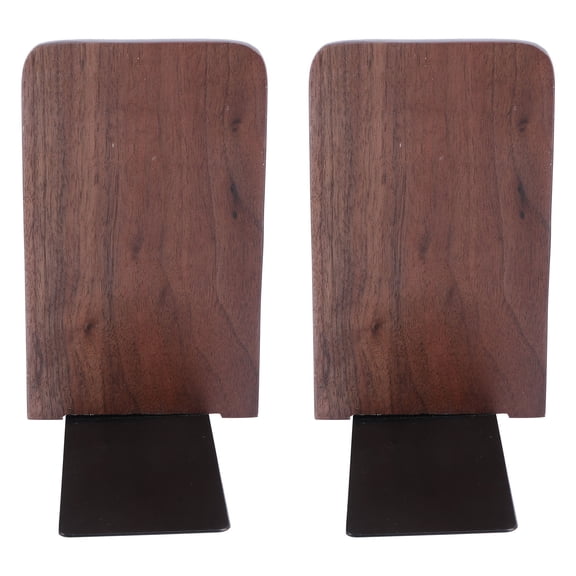 Tineasur Set of 2 Wooden Bookends with Anti- Base, Modern Multi-Color Design for Shelves and Home Office