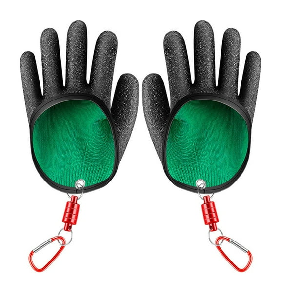 Fishing Gloves With Magnet Release Catch Fish Hunting Gloves Puncture Resistant Fish Glove For Left/Right Hand