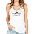 thumbnail image 4 of Namast'ay in Bed Tank Top for Women and Teens Funny Yoga and Meditation Tee Lotus Flower Shirt White Tank Top XX-Large, 4 of 6