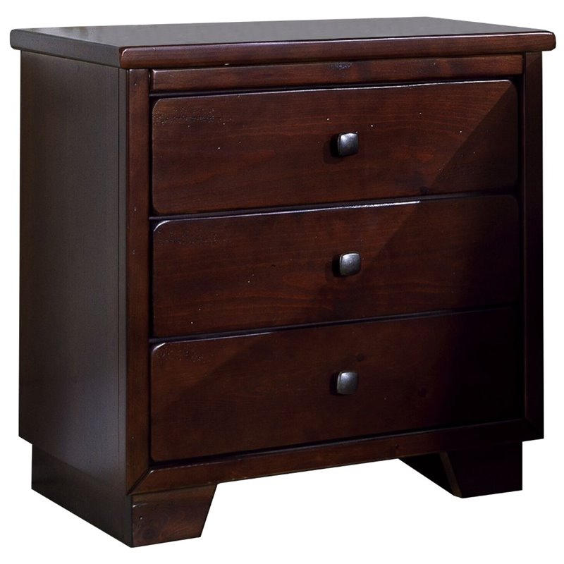 Progressive Diego 3 Drawer Nightstand In Espresso Pine Walmart Com Walmart Com