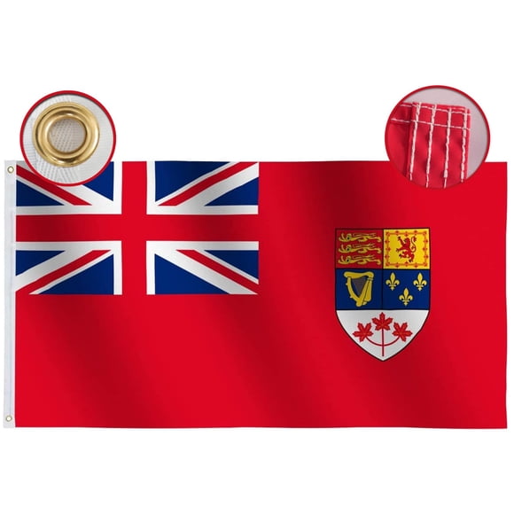 Outdoor/Indoor Old Canada Red Ensign Flag 3X5 Ft Large-Quadruple Stitched Fly Ends Screen Printed 1
