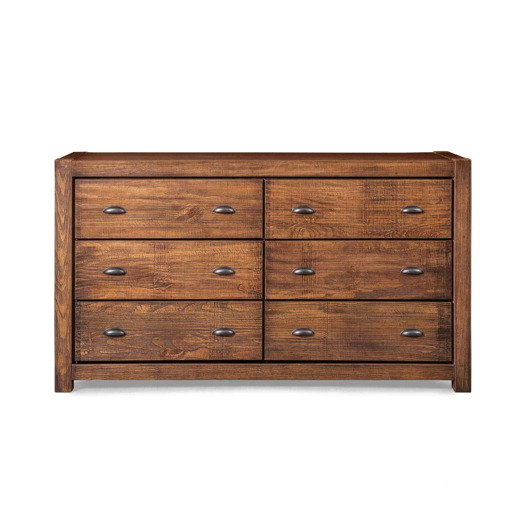Grain Wood Furniture Montauk 6-Drawer Dresser, Rustic Walnut