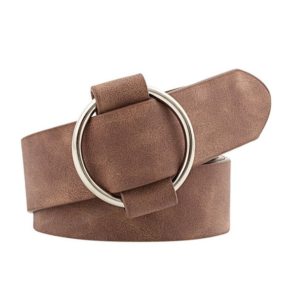 jovati Women Needle-Free Round Buckle Casual Ladies Belt Youth Fashion Wide Belt Belt