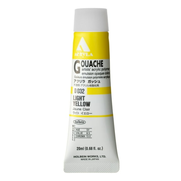 Holbein Acryla Gouache, 20ml, Light Yellow
