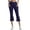 Navy Blue, variant on Women's Capri Trousers, Wide Leg, Casual Athletic Yoga Pants with Pockets, Soft Polyester Spandex, Flattering Fit, Ideal for Yoga, Workouts, Multiple Sizes, Color Differs by Monitor