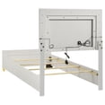 thumbnail image 3 of Pemberly Row Contemporary Wood Twin Bed with LED Lighting White and Gold, 3 of 6