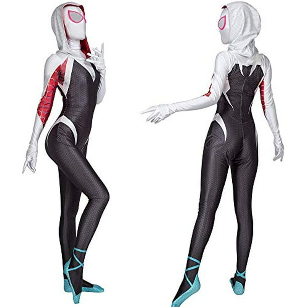 Disfraz de superhéroe del universo Spider man-Gwen, traje de Cosplay de lycra, mono de licra, estilo 3D, Zentai, disfraz de Halloween, Spiderman Fivean unisex
