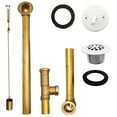 thumbnail image 5 of Westbrass 22-1/2" 20 ga. Brass Bathtub Assembly with Trip Lever and Strainer Drain, Powder Coat White, 5 of 17