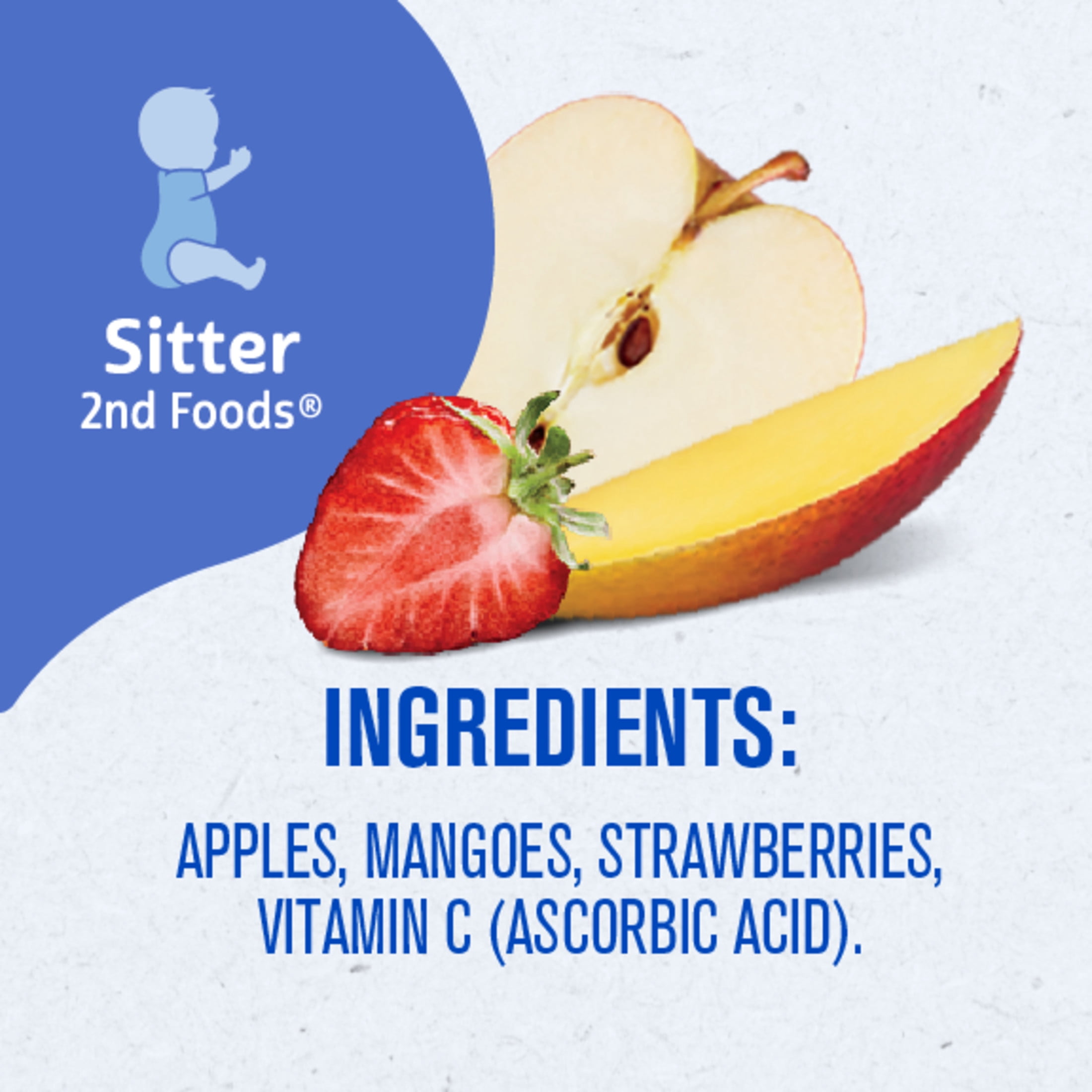 Gerber Stage 2 Baby Food, Apple Mango Strawberry, Puree Baby Pouches