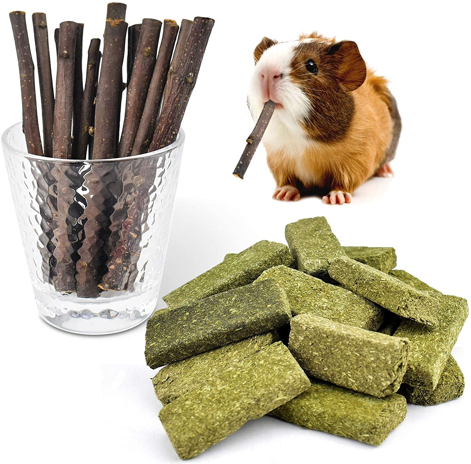Small Animal Treats Natural Timothy Grass Chew Toys Grass Cake&Grass Ball Pet Snacks Molar Teeth Grinding Toy Chewing for Chinchillas Hamsters Guinea Pig Dwarf Rabbit Gerbils Rabbit Chew Toys 