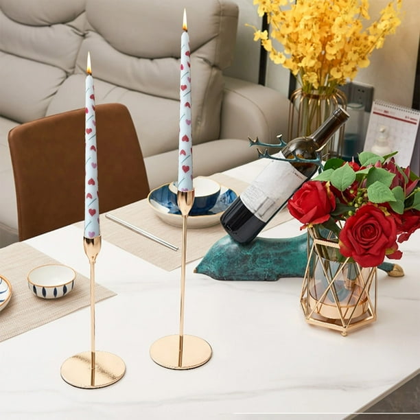 Velas Cónicas Largas Estampadas (Paquete de 2) | 25 Cm de Cera Mixta, Decoración Romántica para Cenas a La Luz de Las Velas de Boda | Velas de Varilla Coloridas, Elegantes y Sin Aroma para Fiestas En