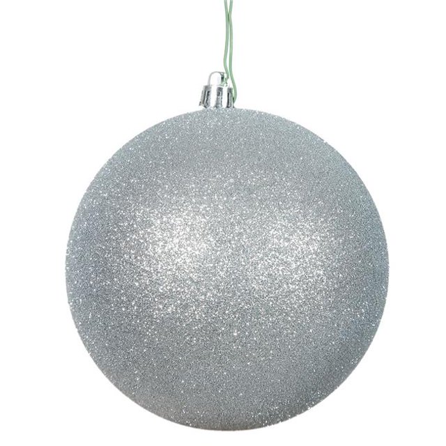 Vickerman N592507DG Ornement Boule Argentée Pailletée avec Capuchon Percé, 10 Po.