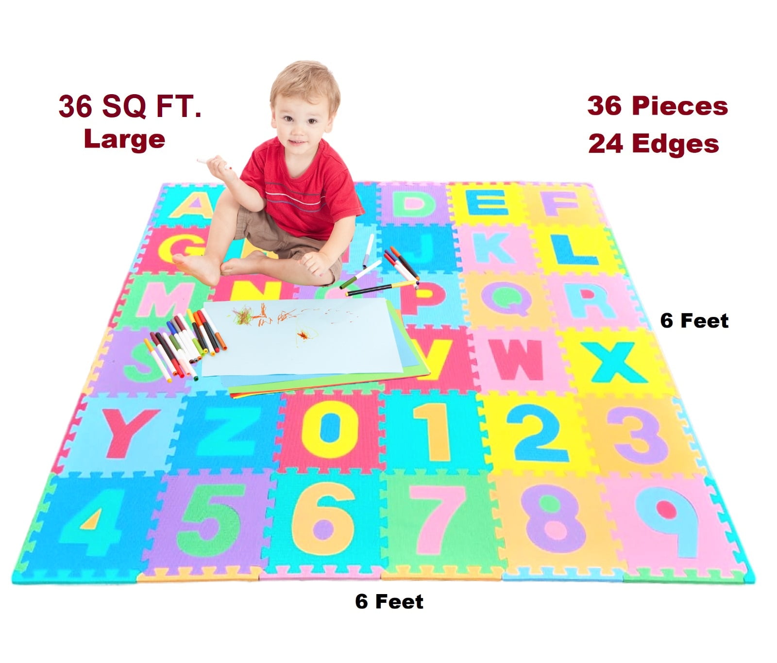 Large Foam ABC-123 Mat - Play Mat For Kids