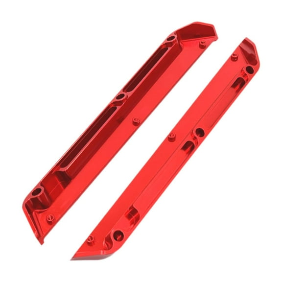 Almencla 2Pcs 1/12 RC Car Chassis Mud Guards Side Trails Bar DIY Modified Professional Aluminum Alloy Upgrade for Wltoys 124018 124007 Red