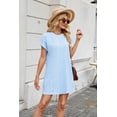 thumbnail image 3 of Yesfashion Womens Summer T-Shirt Dress Casual Short Sleeve Crewneck Loose Flowy Mini Dresses with Pockets, 3 of 9