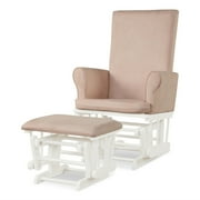 Kepooman Baby Nursery Relax Rocker Rocking Chair Glider and Ottoman Cushion Set-Pink