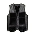 thumbnail image 2 of Wancir Men's Suede Leather Vest Casual V-Neck Single Breasted Slim Fit Western Cowboy Vest with Pockets, 2 of 7