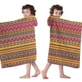 thumbnail image 4 of Boho Yellow Ethnic Geometric Pattern Hooded Bath Towel，60"x35" for Ages 3 To 12 Kids, Quick Dry Lightweight Soft Microfiber Hood Beach Towel Cover Up for Kids, 4 of 7