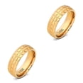 thumbnail image 4 of Qarigey Anillo de carburo para boda, accesorios de joyería con colgante biselado, suministros de compromiso multiusos exquisitos a la moda, Oro Tipo 9 2piezas, 4 of 6