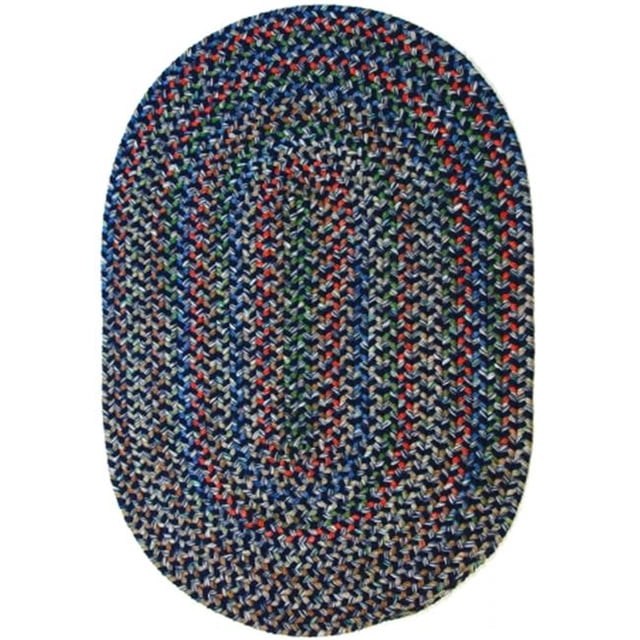 Rhody Rug Katie Oval Braided Indoor-Outdoor Rug, Navy, 4 x 6 ft