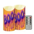 thumbnail image 2 of Purple Boo with Slime Halloween Flickering Flameless Candles with Remote Timer Battery Operated LED Tealight Set of 2 M, 2 of 8