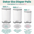 thumbnail image 5 of Dekor Eko Plus Diaper Pail Made with 70% Recycled Materials, Hands-Free: Step–Drop–Done | Cost-Effective Refill System | Great Cloth Diaper Pail, Gray, 5 of 9