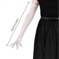 thumbnail image 2 of Scheam Clear White Tea Party Gloves,21.6" Long Satin Elbow Gloves,1920s Opera Gloves,Women Stretchy Gloves,for Bridal Prom Costumes Dance Formal Dress 1 Pair, 2 of 7