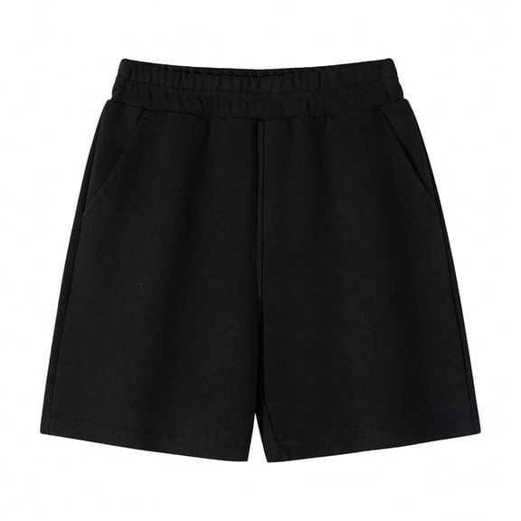 CHEEREAM Shorts For Boys Adjustable Waist Solid Color Sweat Shorts Casual Summer Bottom with Side Pockets For Kids
