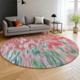 thumbnail image 6 of Addison Rugs Mayfield Premium Machine Washable Transitional Abstract Pink Round Rug, 8' x 8', 6 of 6
