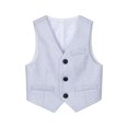 thumbnail image 2 of Boys' Suit Vest Performance Outfit V-Neck Button-Down Formal Waistcoat Versatile Layering Piece for Back-to-School (1-13 Years), 2 of 5